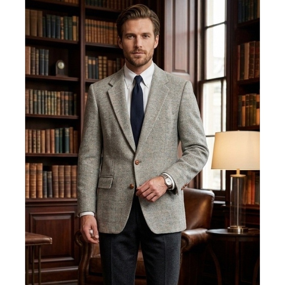 Vintage Tailored Classics Levi Strauss Mens Wool Tweed Blazer Sport Coat 40R USA